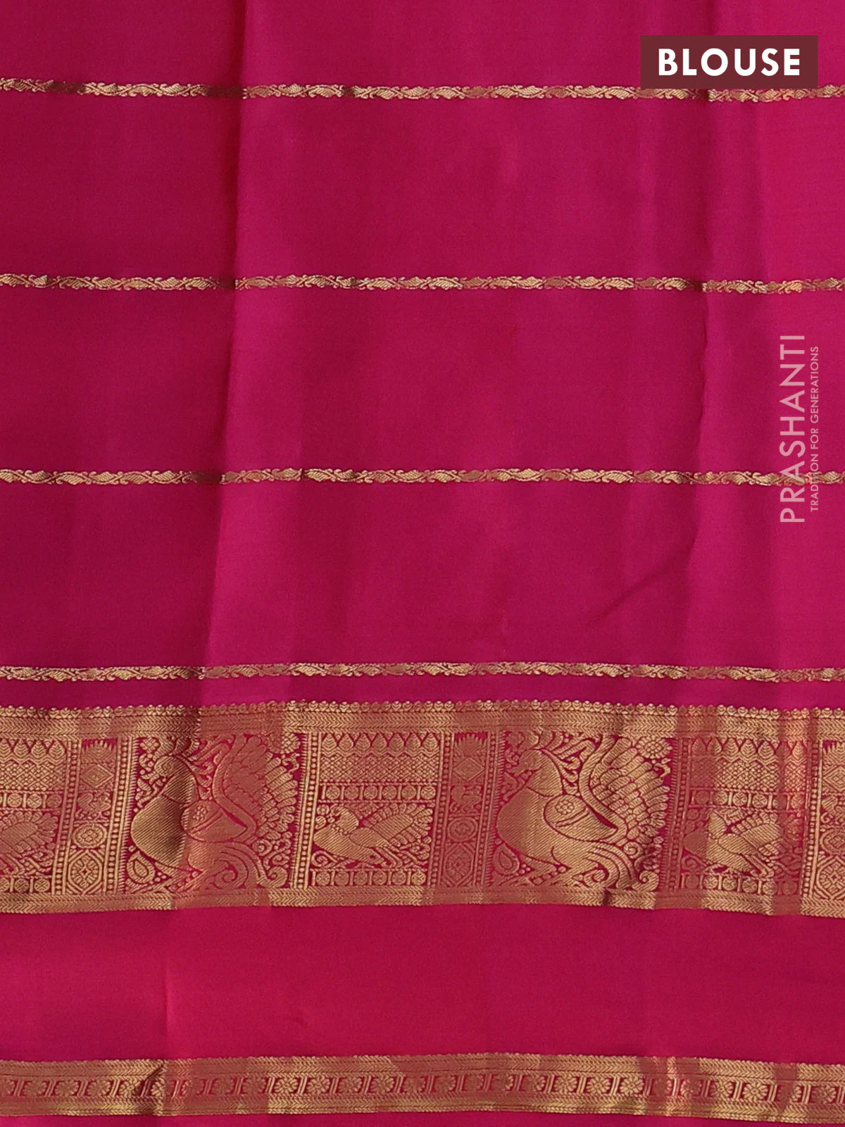 Pure kanchipuram silk saree dual shade of bluish green and pink with allover zari checks & buttas and rettapet zari woven border - Image 4