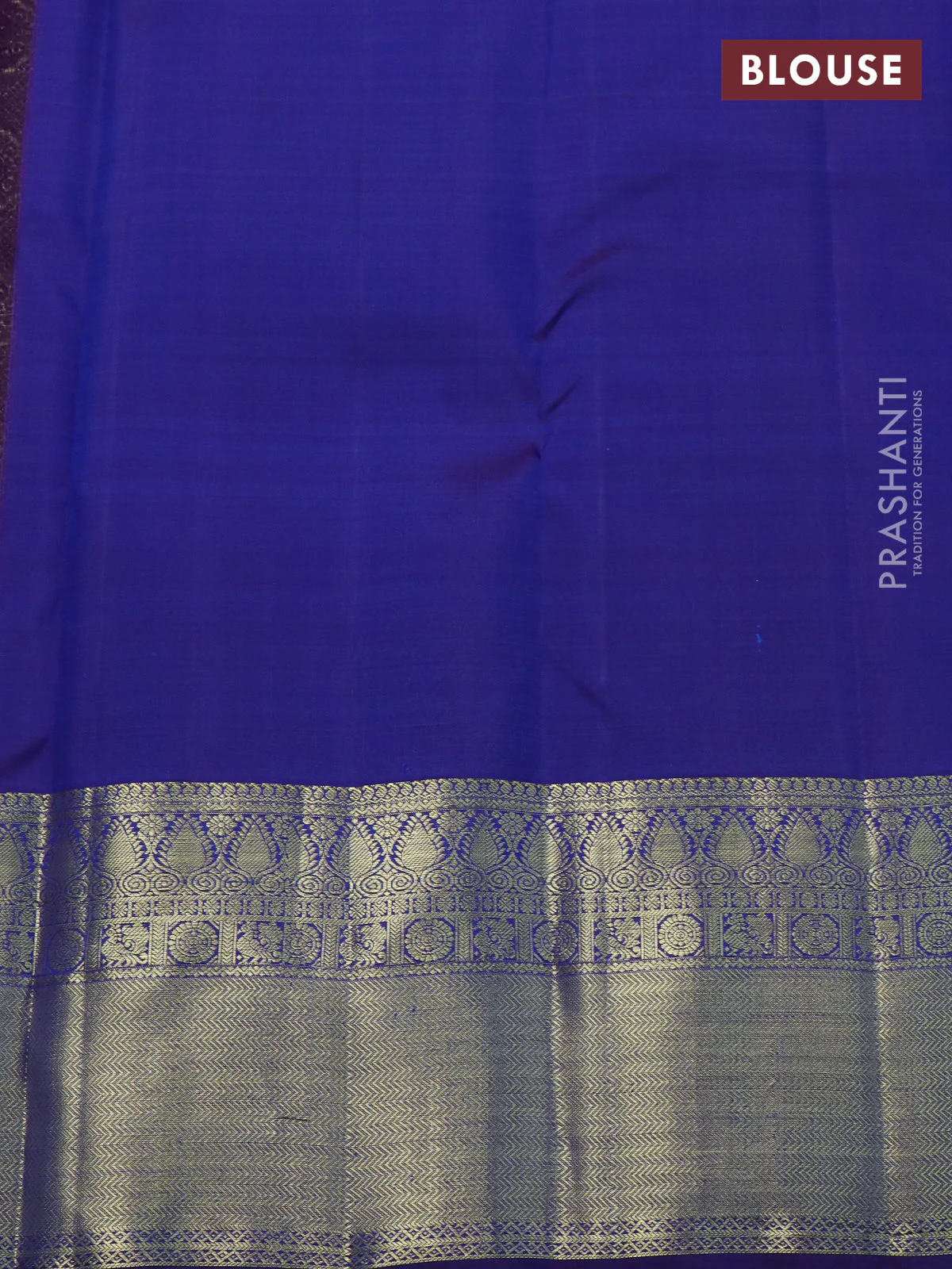 Pure kanchipuram silk saree dual shade of green and blue with allover zari weaves & buttas and zari woven border - Image 4