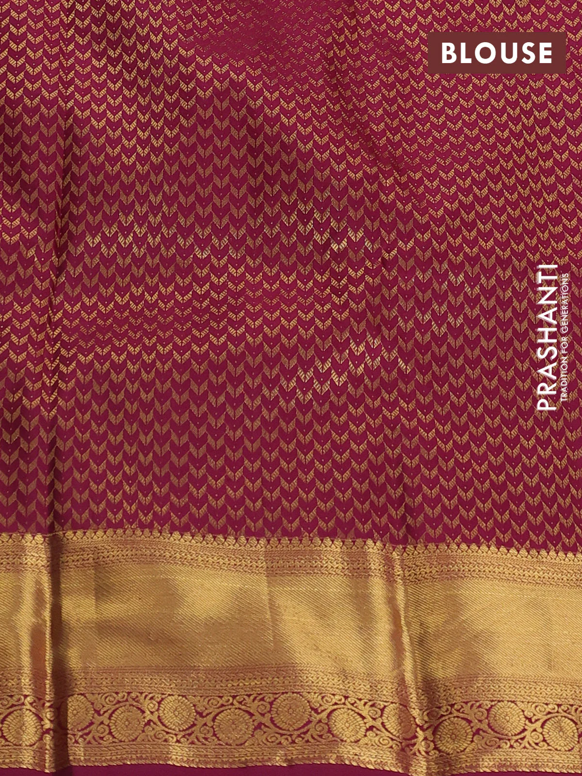 Pure kanchipuram silk saree dual shade of grey and dark magenta pink with allover thread woven floral brocade weaves and zari woven border - Image 4