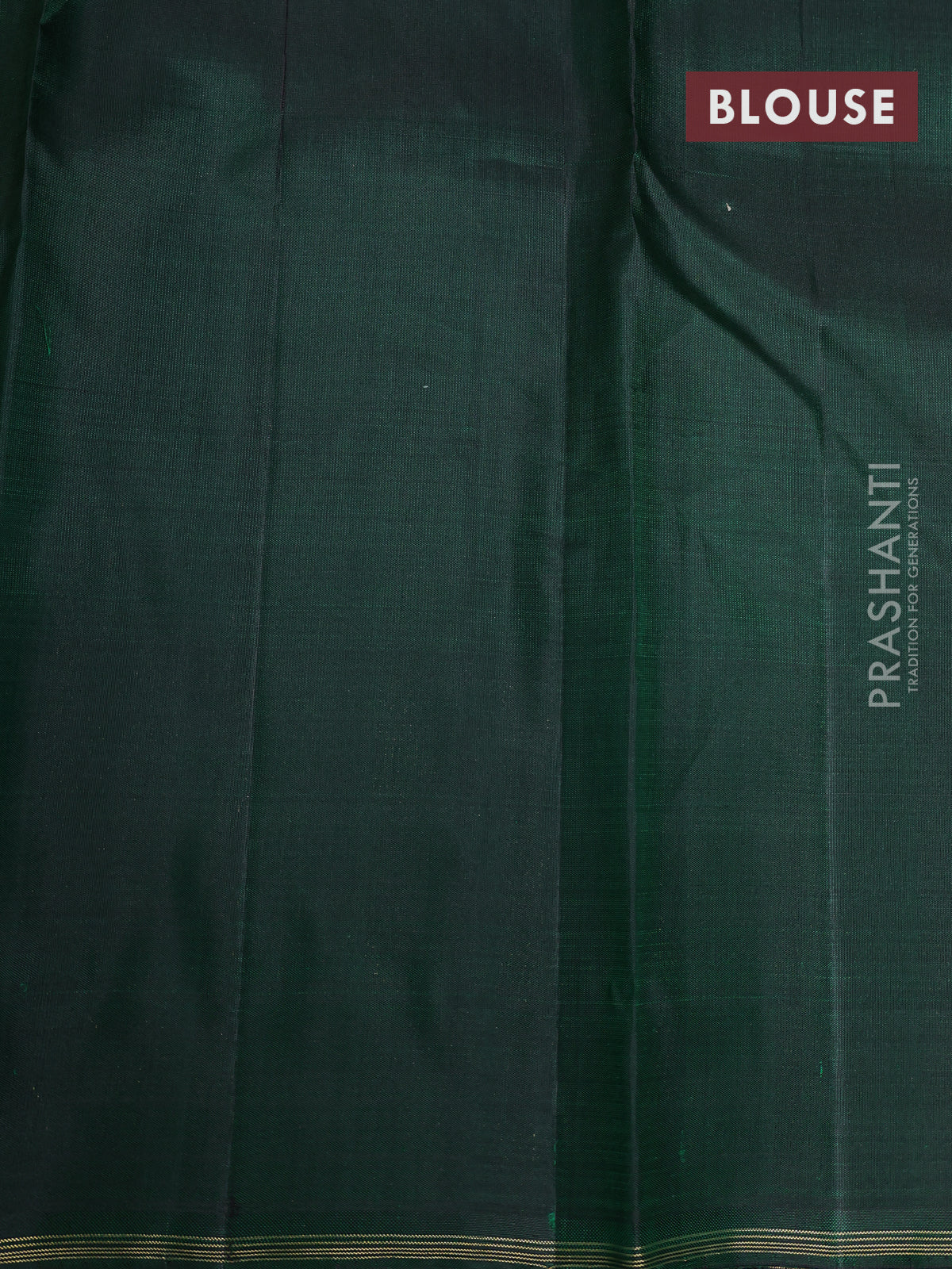 Pure kanchipuram silk saree dual shade of orange and green with zari woven buttas and piping border - Image 4