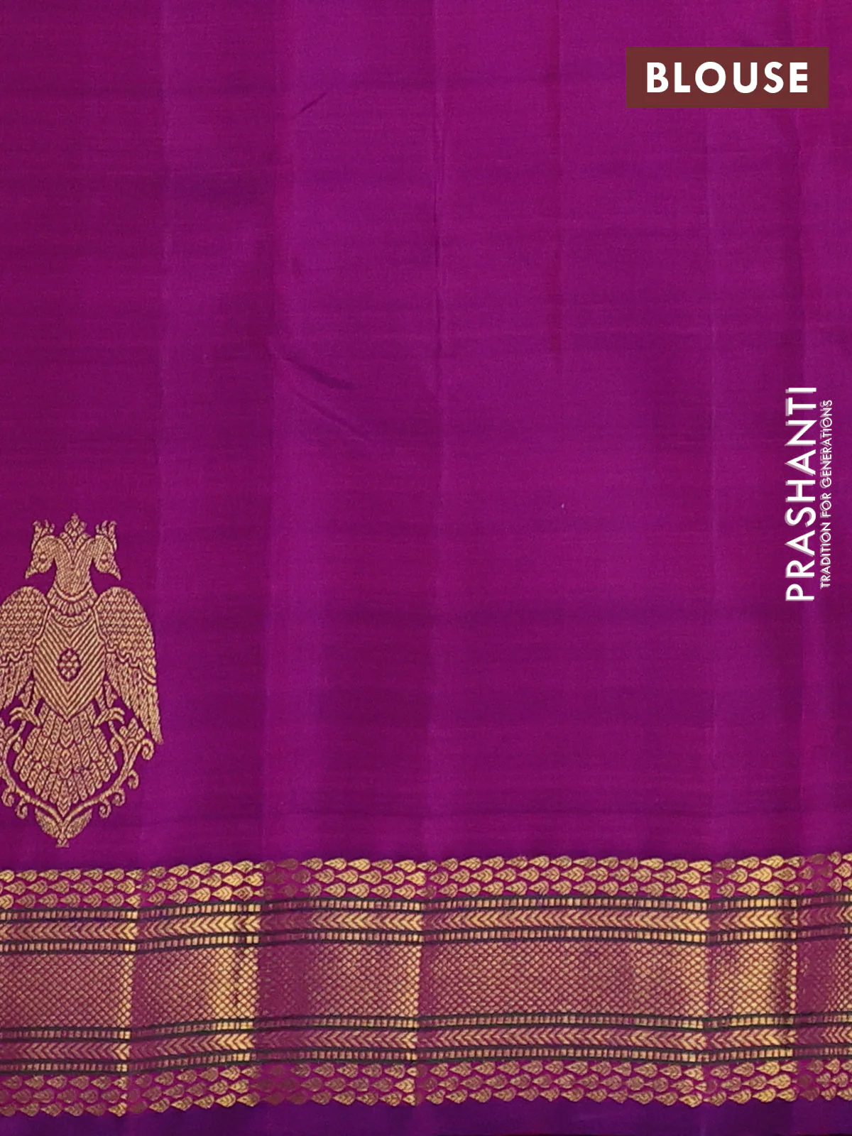 Pure kanchipuram silk saree dual shade of pinkish mustard and purple with zari woven buttas and rich zari woven border - Image 4