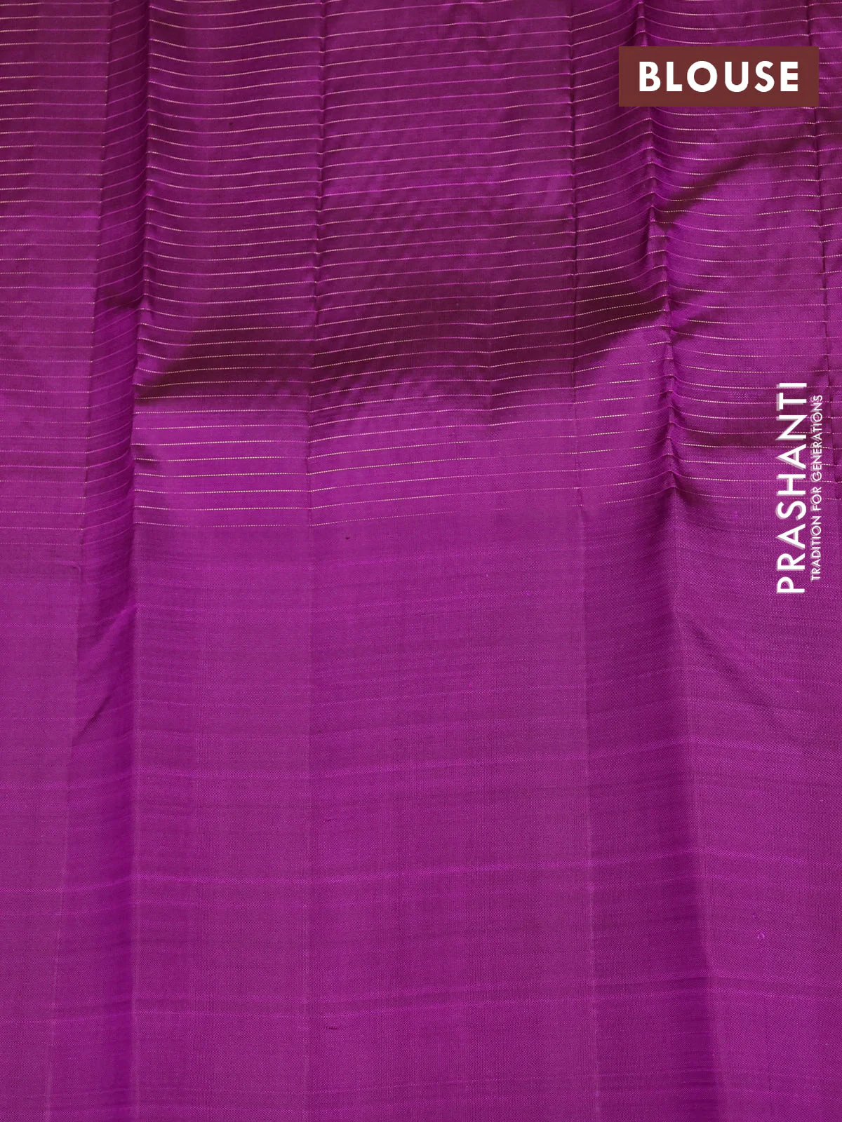 Pure kanchipuram silk saree dual shade of pinkish orange and purple with allover small zari checked pattern and long zari woven butta border - Image 4