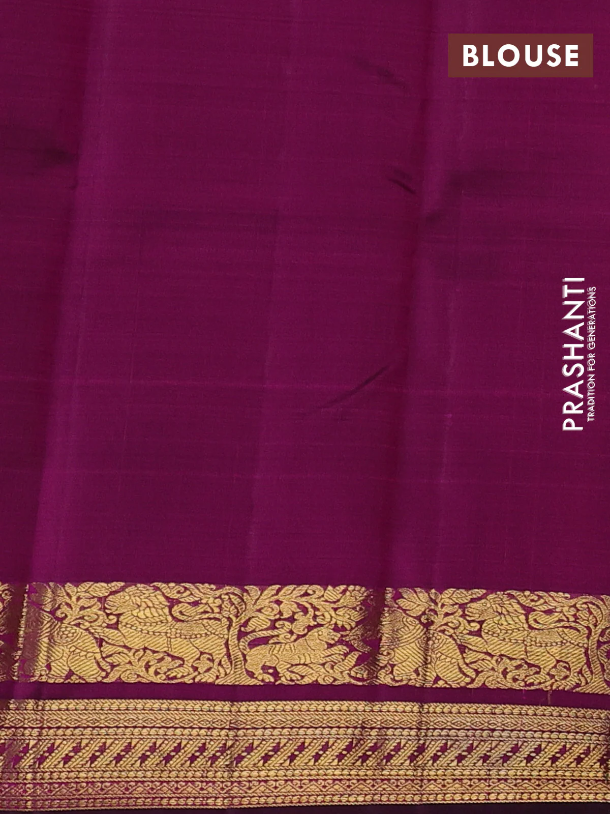 Pure kanchipuram silk saree dual shade of pinkish orange and purple with zari woven buttas and rich zari woven border - Image 4