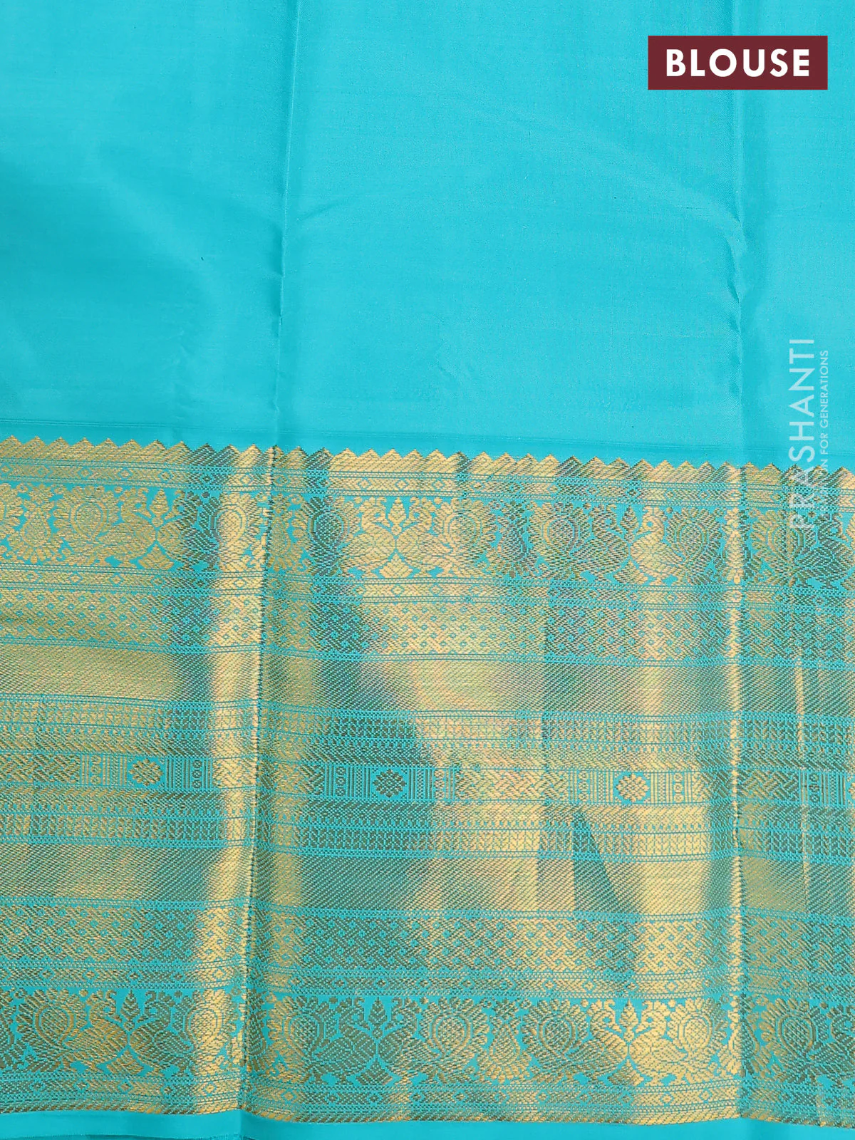 Pure kanchipuram silk saree dual shade of pinkish orange and teal green with zari woven buttas and long zari woven korvai border - Image 4