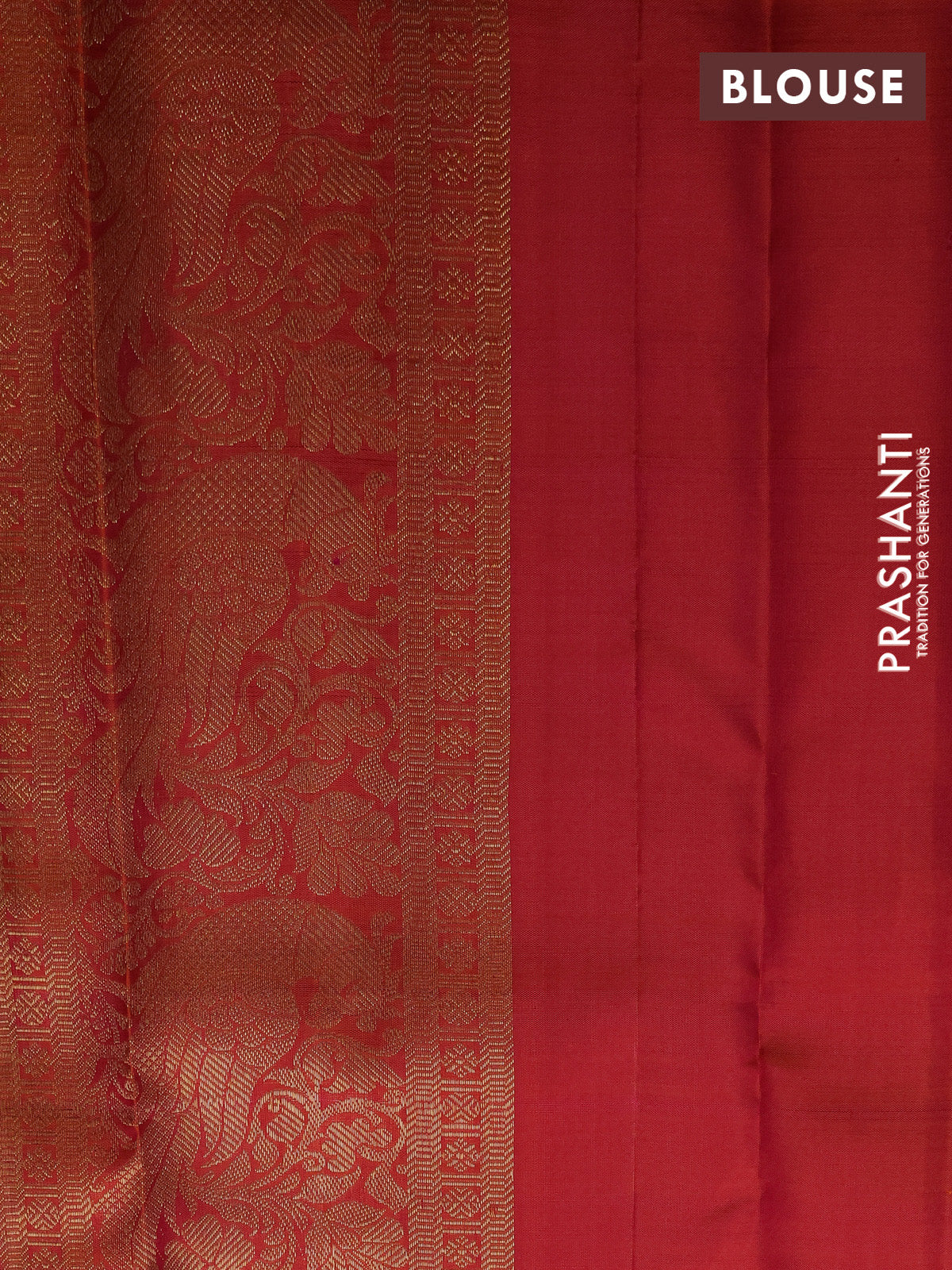Pure kanchipuram silk saree dual shade of pinkish orange with zari woven buttas and long zari woven border - Image 4