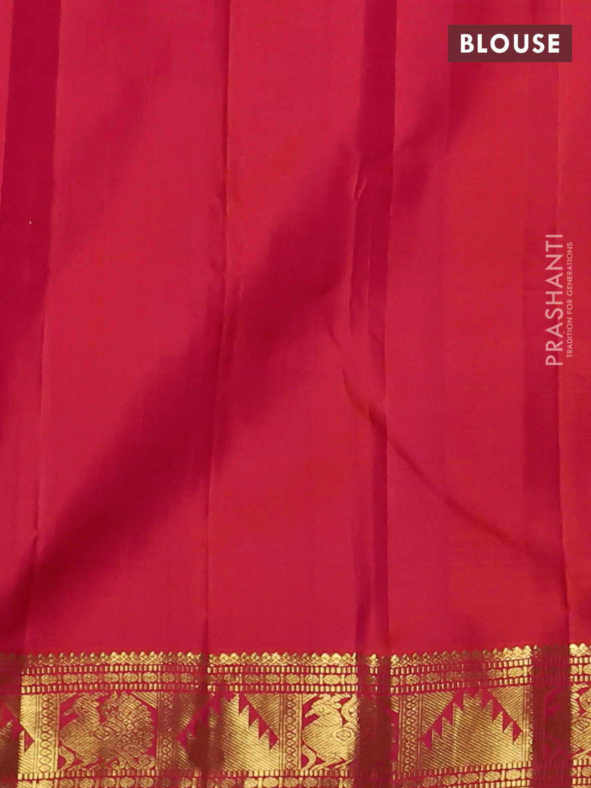 Pure kanchipuram silk saree dual shade of pinkish orange with zari woven buttas and zari woven border - Image 4
