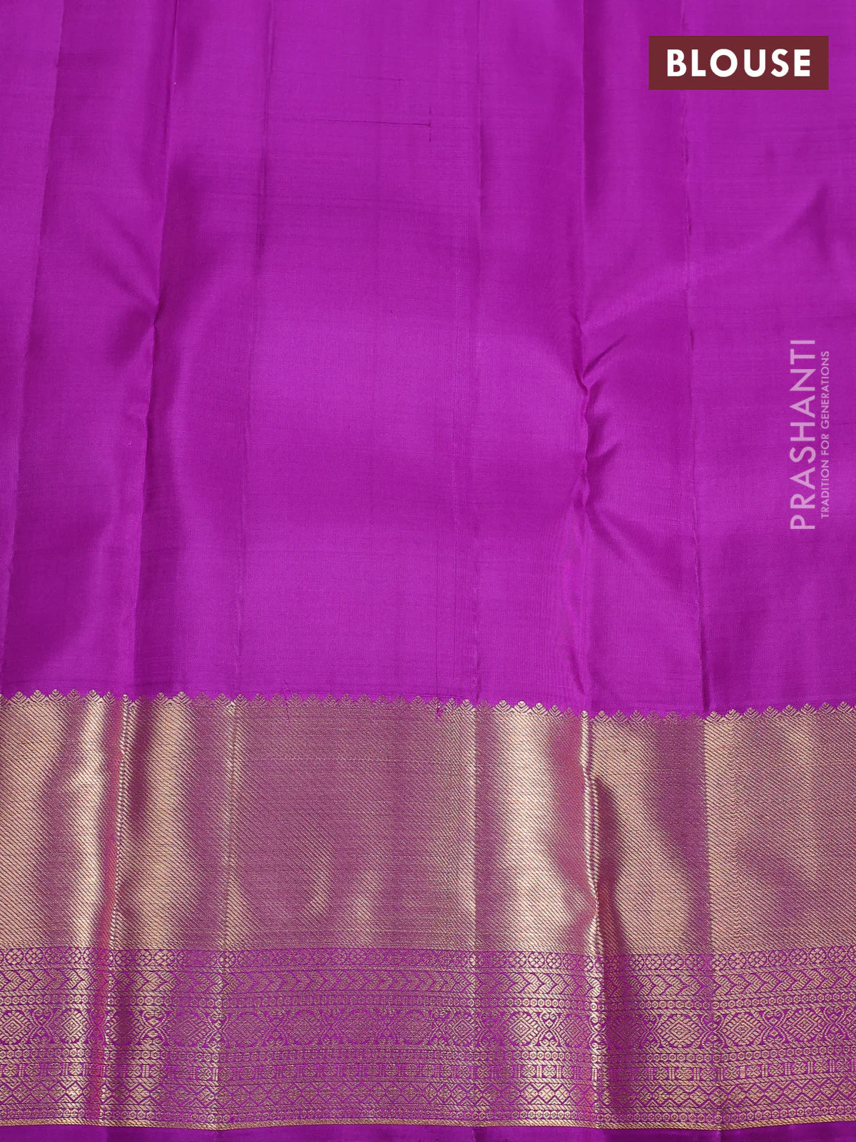 Pure kanchipuram silk saree dual shade of purplish green and purple with allover zari checks & buttas and zari woven border - Image 4