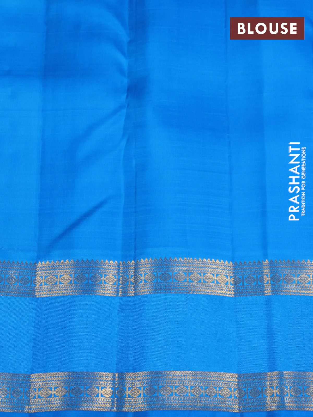 Pure kanchipuram silk saree dual shade of teal bluish green and cs blue with zari woven buttas and rettapet zari woven border - Image 4