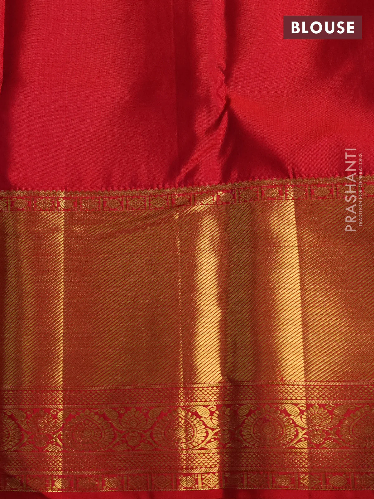 Pure kanchipuram silk saree dual shade of teal bluish green and red with allover zari woven brocade weaves and zari woven border - Image 4
