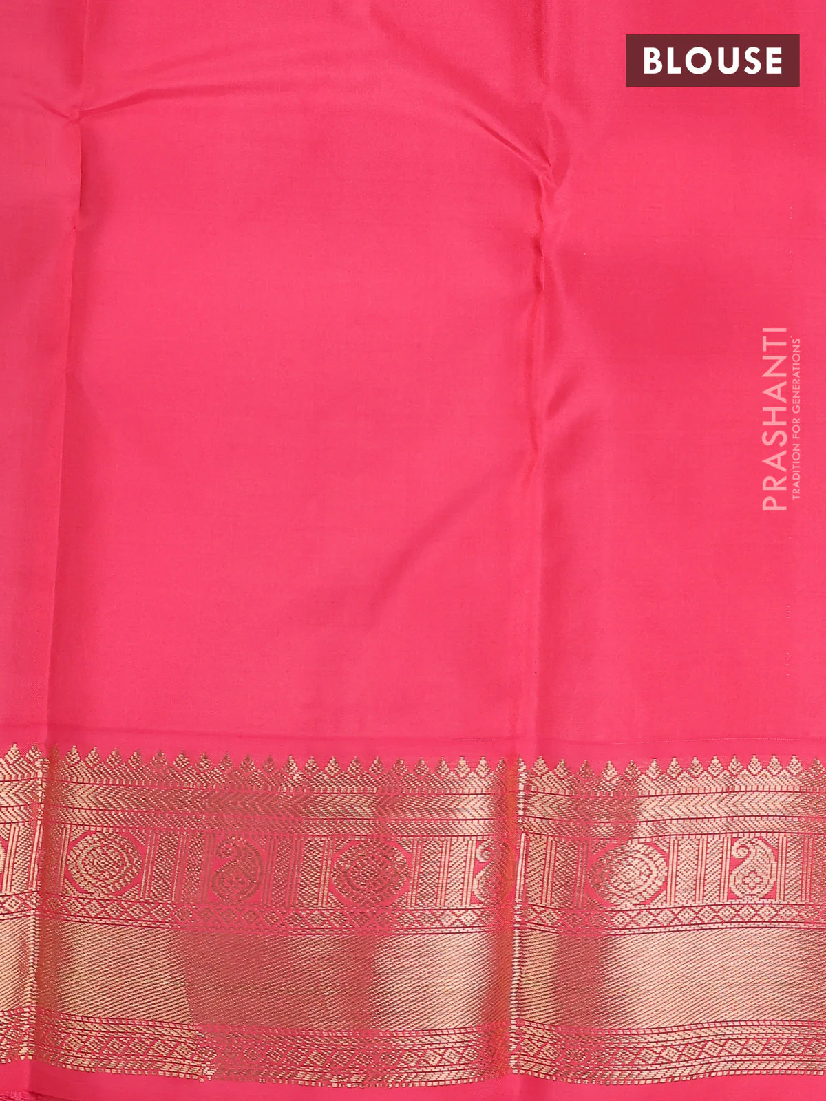 Pure kanchipuram silk saree green and peach pink with zari woven buttas and zari woven korvai border - Image 4