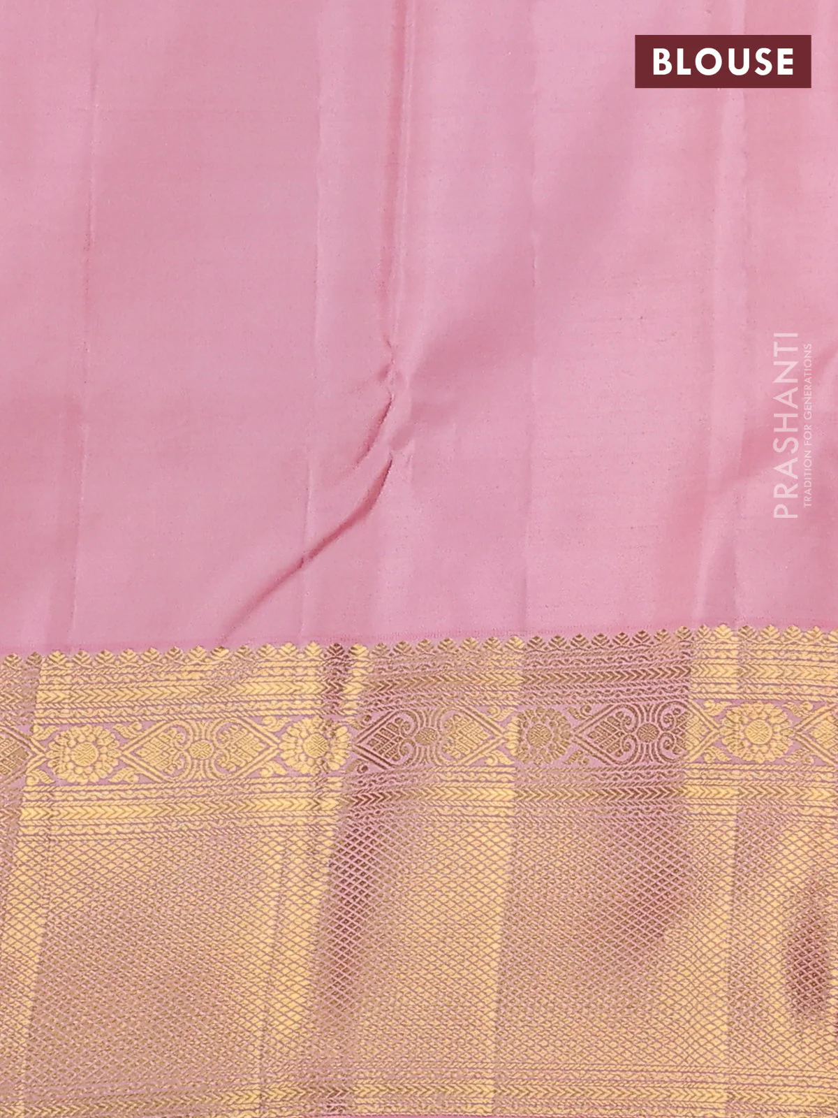Pure kanchipuram silk saree green and peach shade with allover zari woven brocade weaves and long zari woven border - Image 4