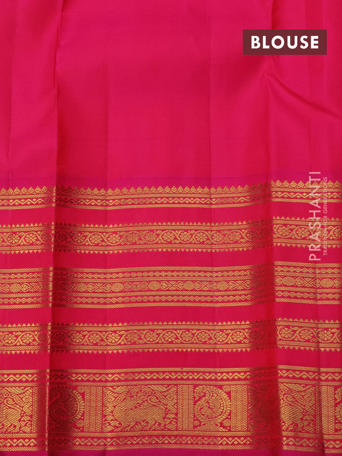 Pure kanchipuram silk saree green and pink with zari woven buttas and zari woven korvai border - Image 4