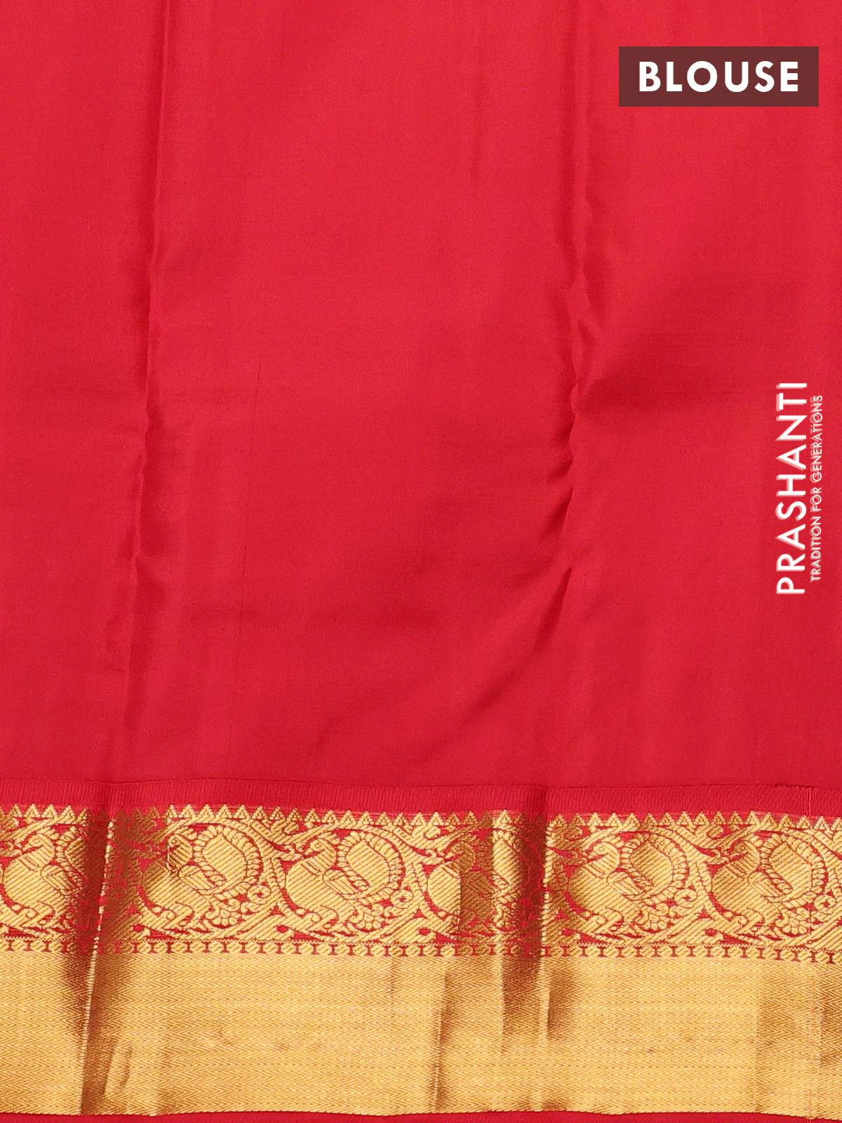 Pure kanchipuram silk saree green and red with zari woven buttas and annam zari woven korvai border - Image 3