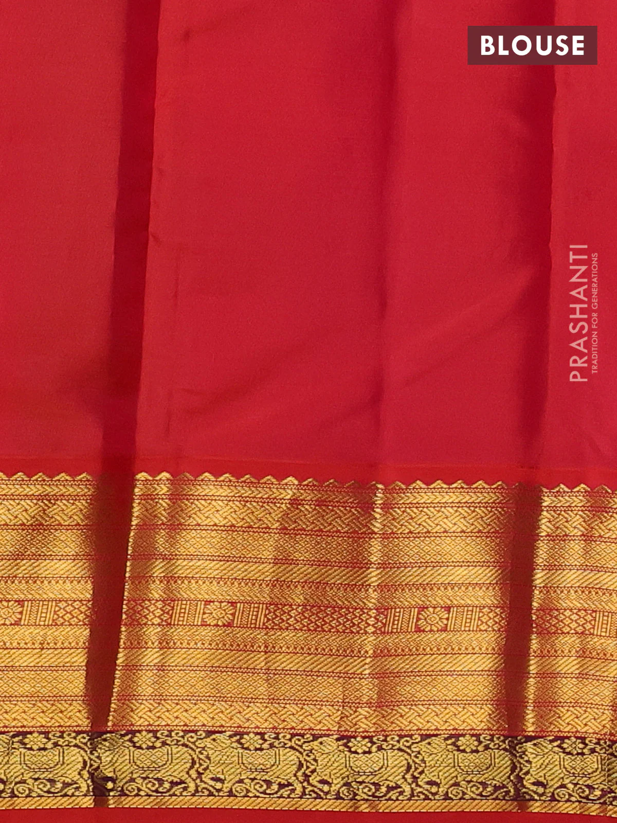 Pure kanchipuram silk saree green with zari woven buttas and ganga jamuna border - Image 4