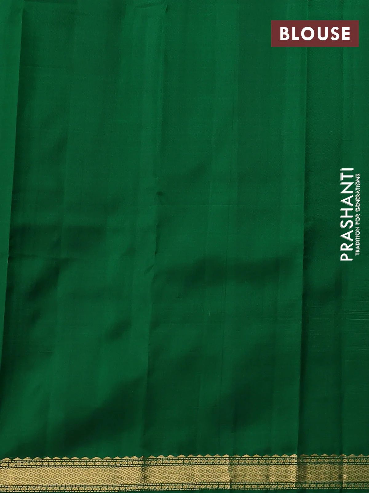 Pure kanchipuram silk saree green with zari woven buttas and rich zari woven border - Image 4