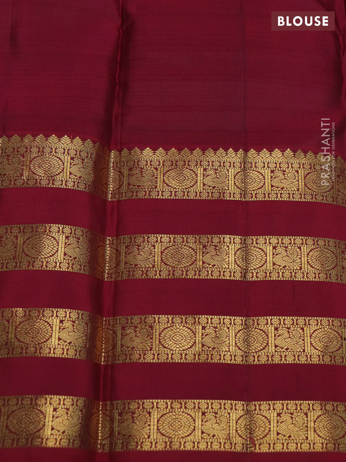 Pure kanchipuram silk saree grey and dark pink with zari woven annam buttas and long zari woven border - Image 4