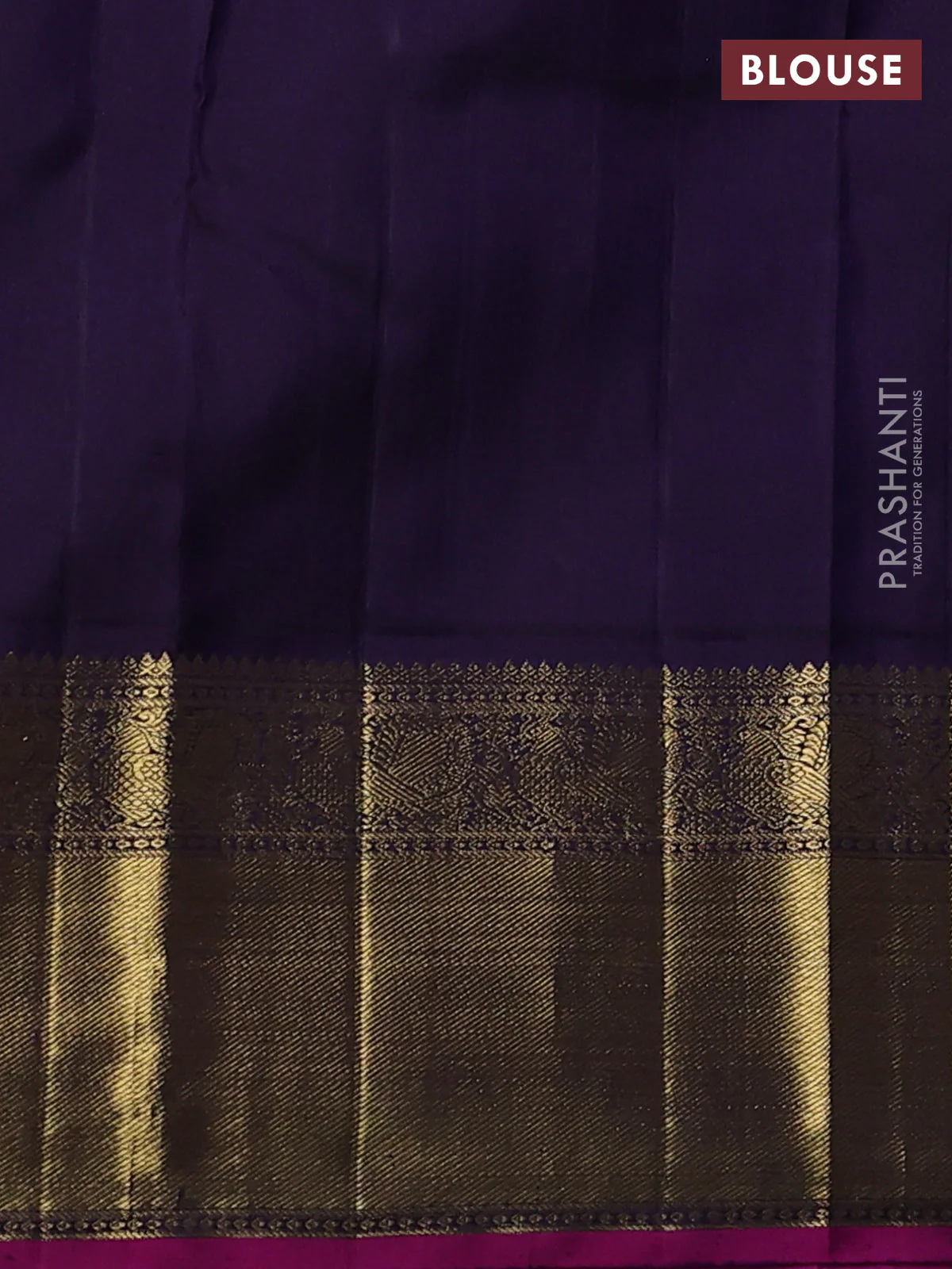 Pure kanchipuram silk saree grey and dual shade of jamun with annam & rudhraksha zari woven buttas and rich zari woven korvai border - Image 4