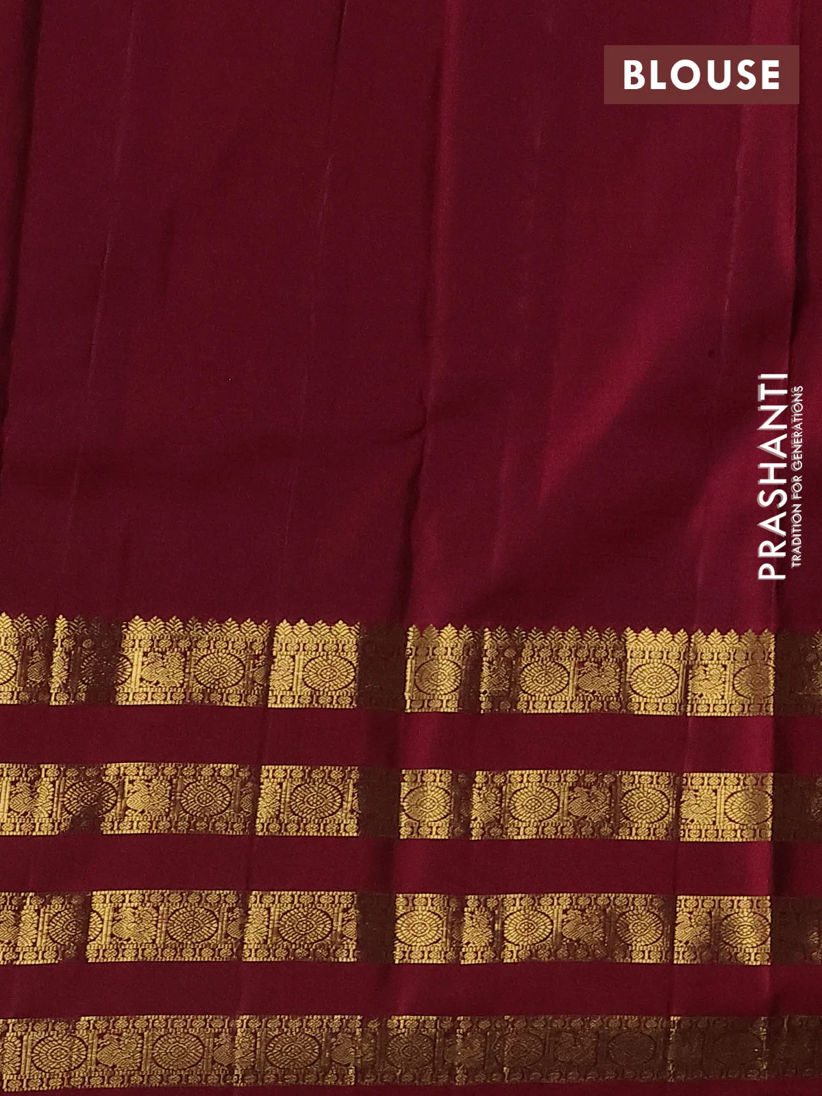 Pure kanchipuram silk saree grey and maroon with zari woven buttas and long zari woven border - Image 4