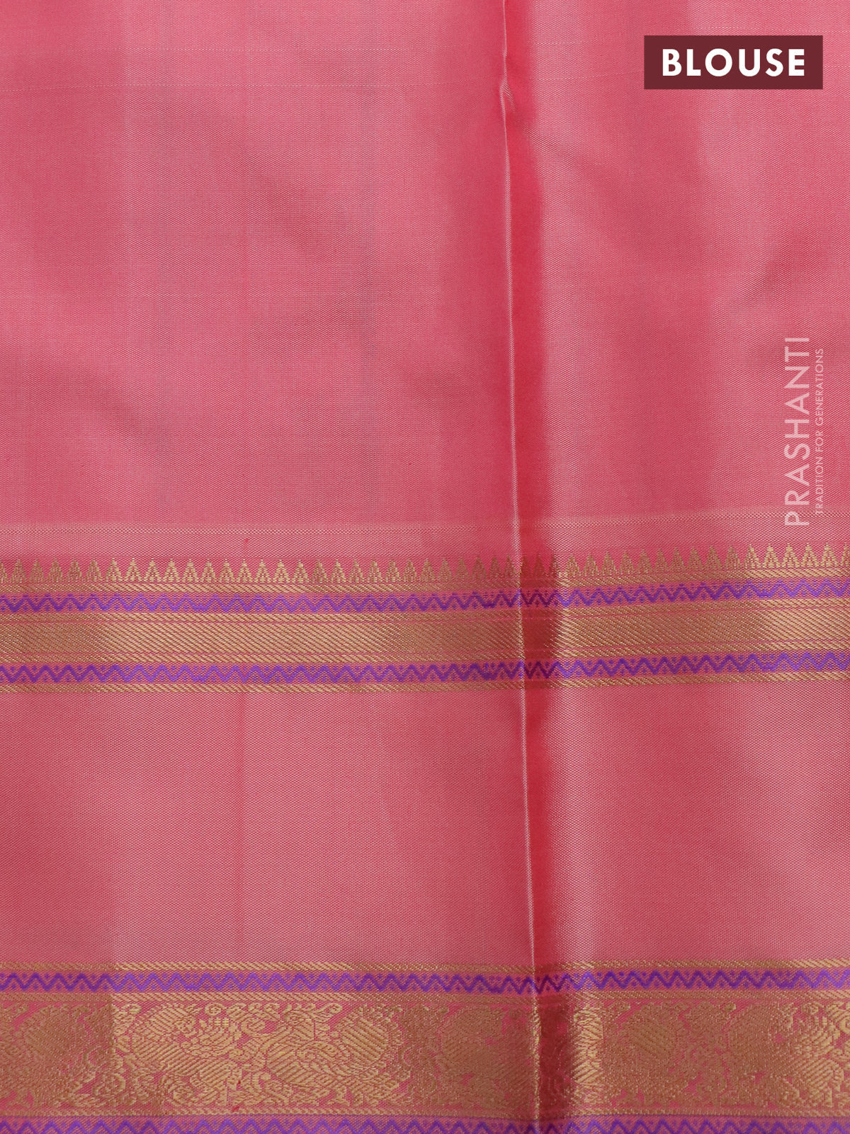 Pure kanchipuram silk saree grey and peach pink with zari woven buttas and rettapet zari woven border - Image 4