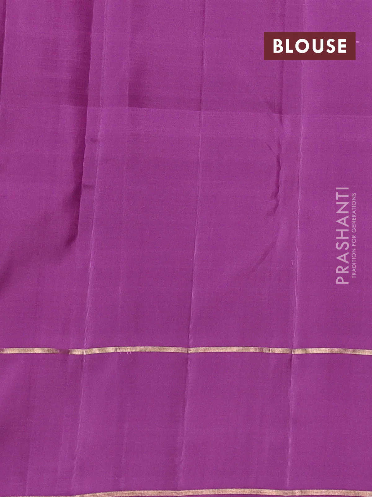 Pure kanchipuram silk saree lavender and purple shade with allover zari woven stripes pattern and zari woven butta border - Image 4