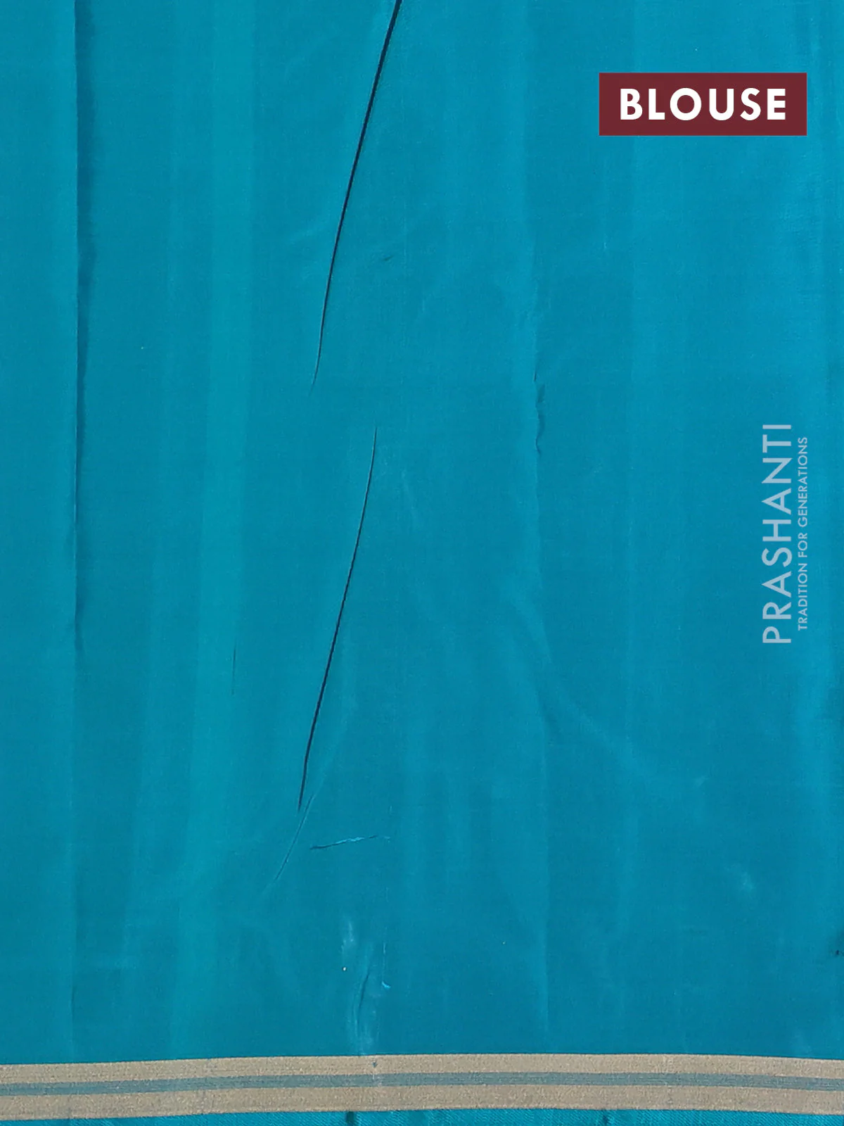 Pure kanchipuram silk saree lavender and teal green with allover self emboss and zari woven border - Image 4