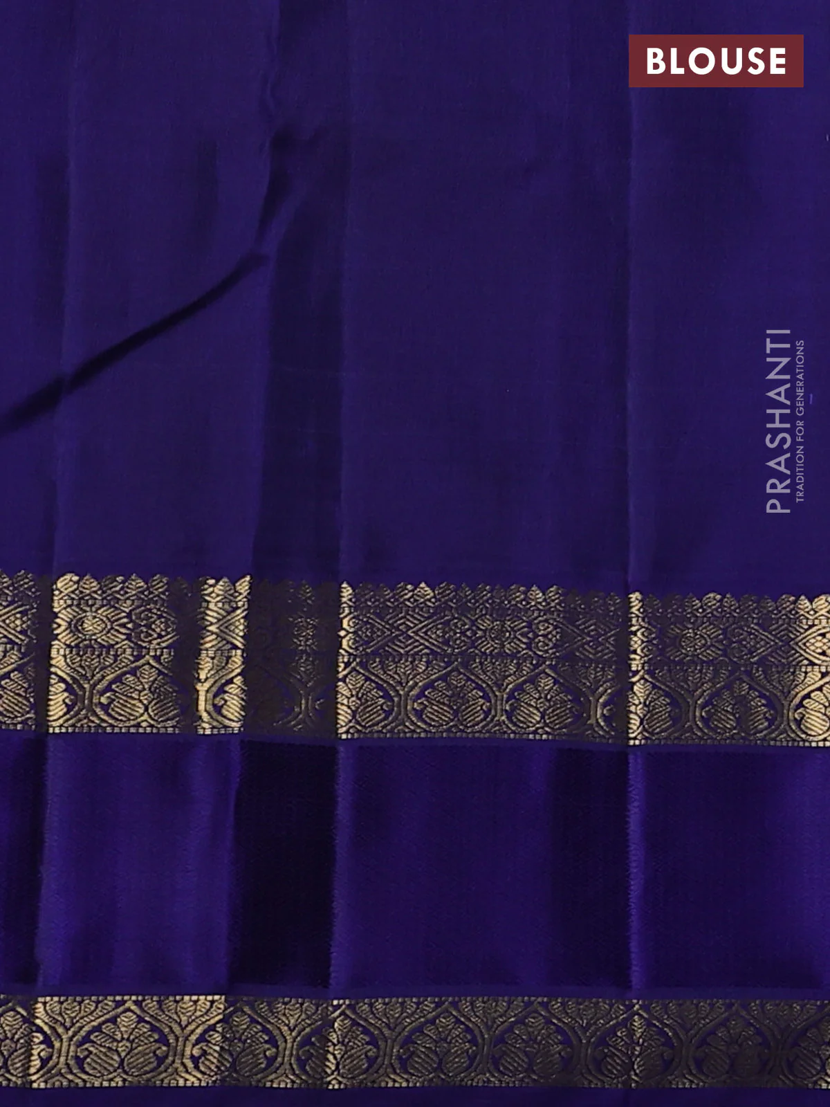 Pure kanchipuram silk saree light blue and blue with zari woven buttas and rich zari woven korvai border - Image 4