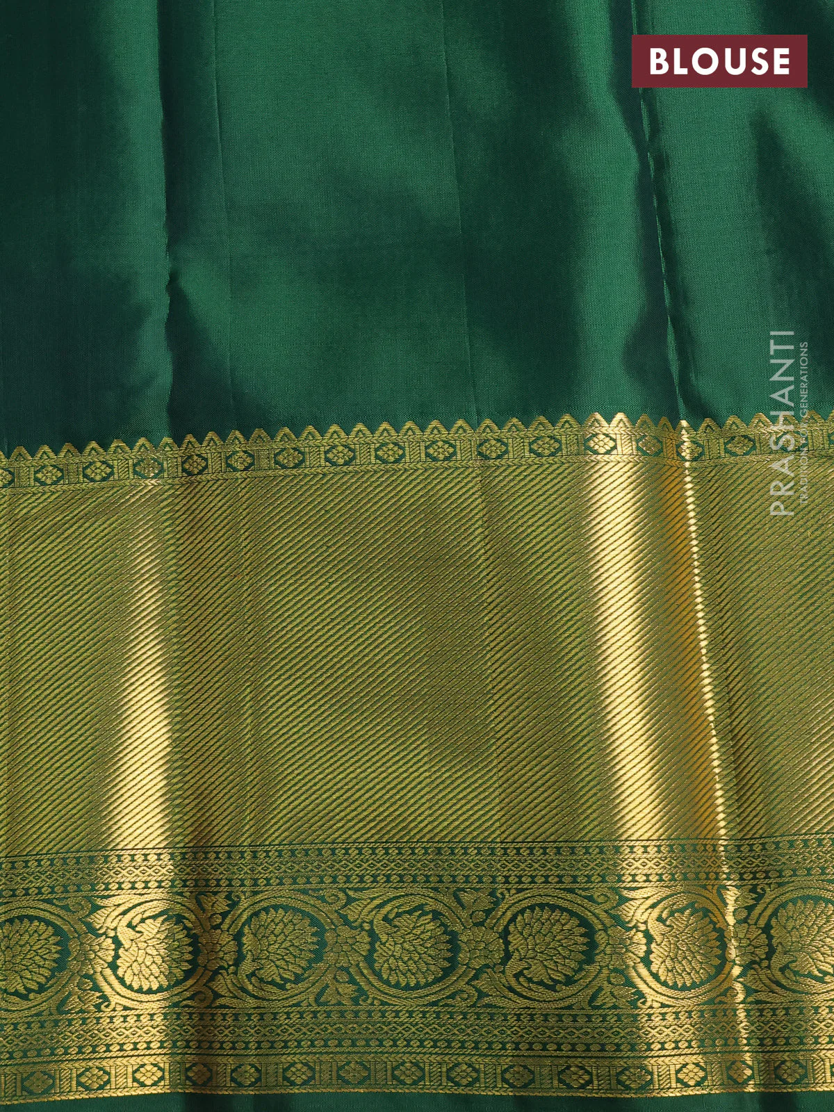 Pure kanchipuram silk saree light blue and green with allover zari woven brocade weaves and zari woven border - Image 4