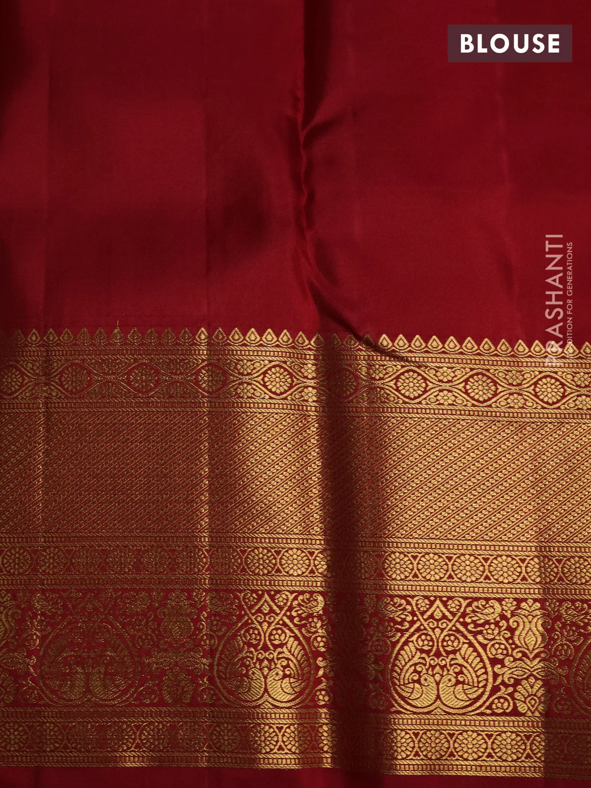 Pure kanchipuram silk saree light blue and red with allover zari woven brocade weaves and long rich zari woven border - Image 4