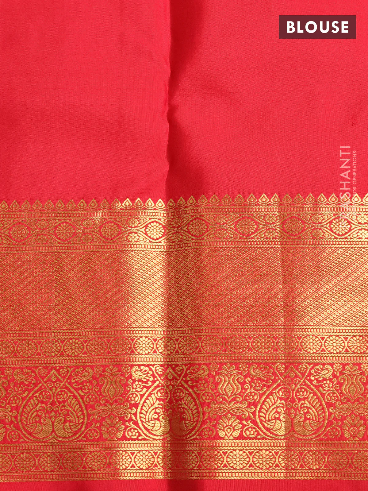 Pure kanchipuram silk saree light blue and red with allover zari woven brocade weaves and zari woven border - Image 4