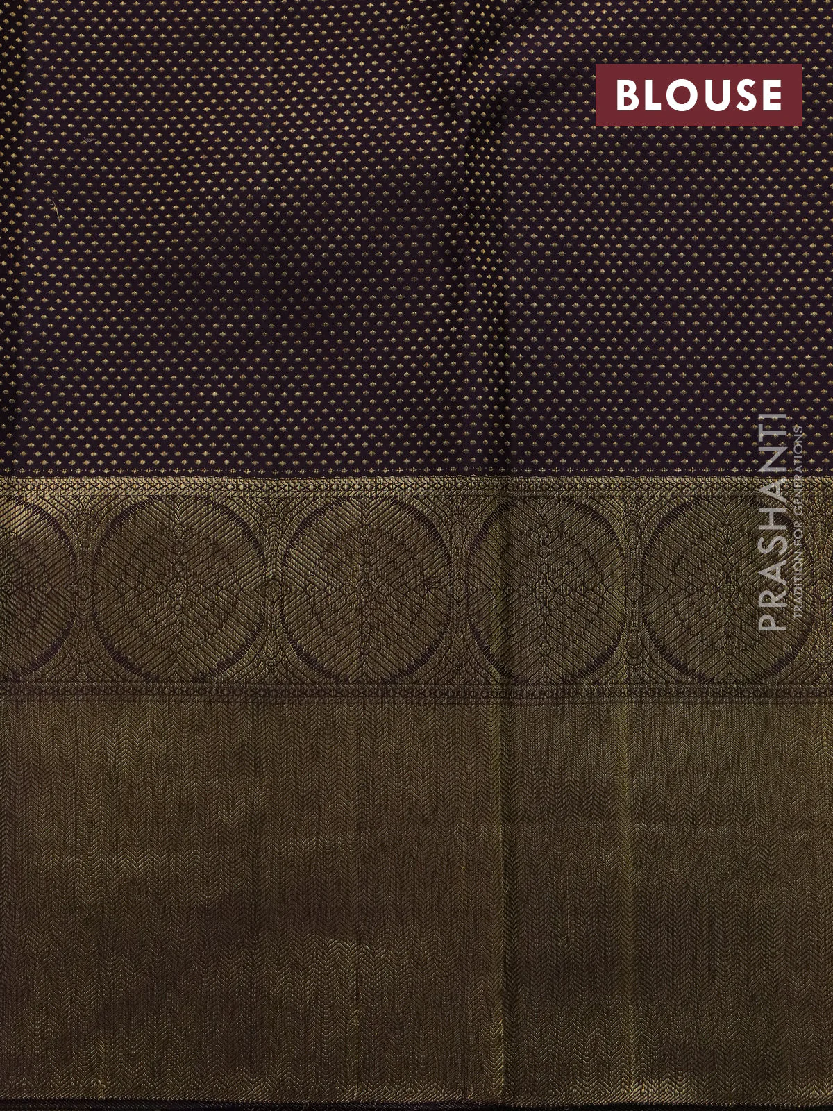 Pure kanchipuram silk saree light green and deep jamun shade with allover zari woven brocade weaves and long zari woven border - Image 4