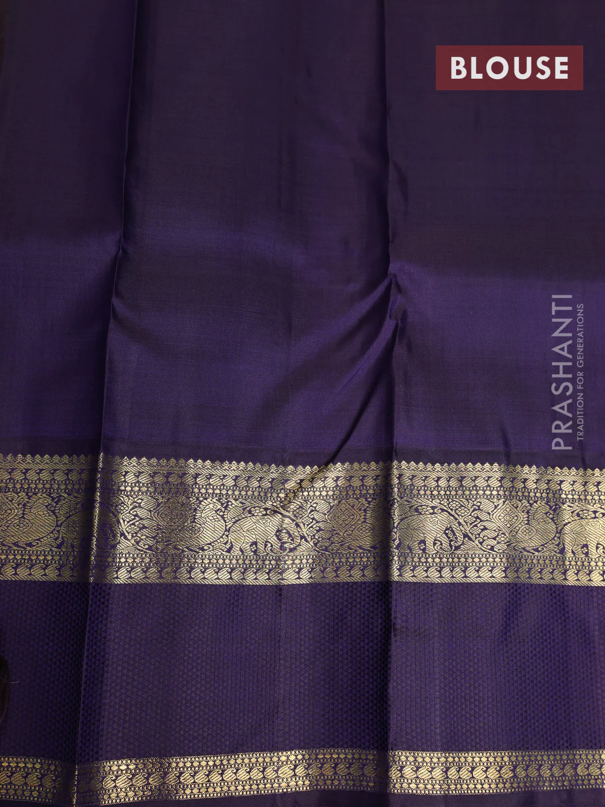 Pure kanchipuram silk saree light green and deep jamun with allover zari woven lakshadeepam pattern and rich zari woven simple border - Image 5