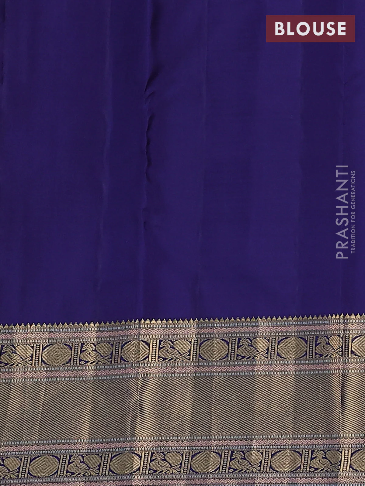 Pure kanchipuram silk saree light green and navy blue with zari woven buttas and zari woven border - Image 3