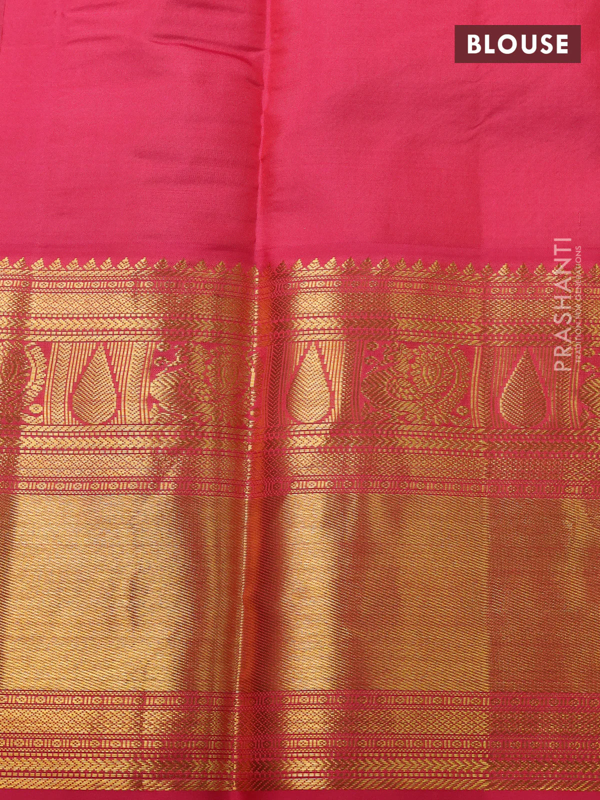 Pure kanchipuram silk saree light green and peach pink with zari woven buttas and long zari woven korvai border - Image 4