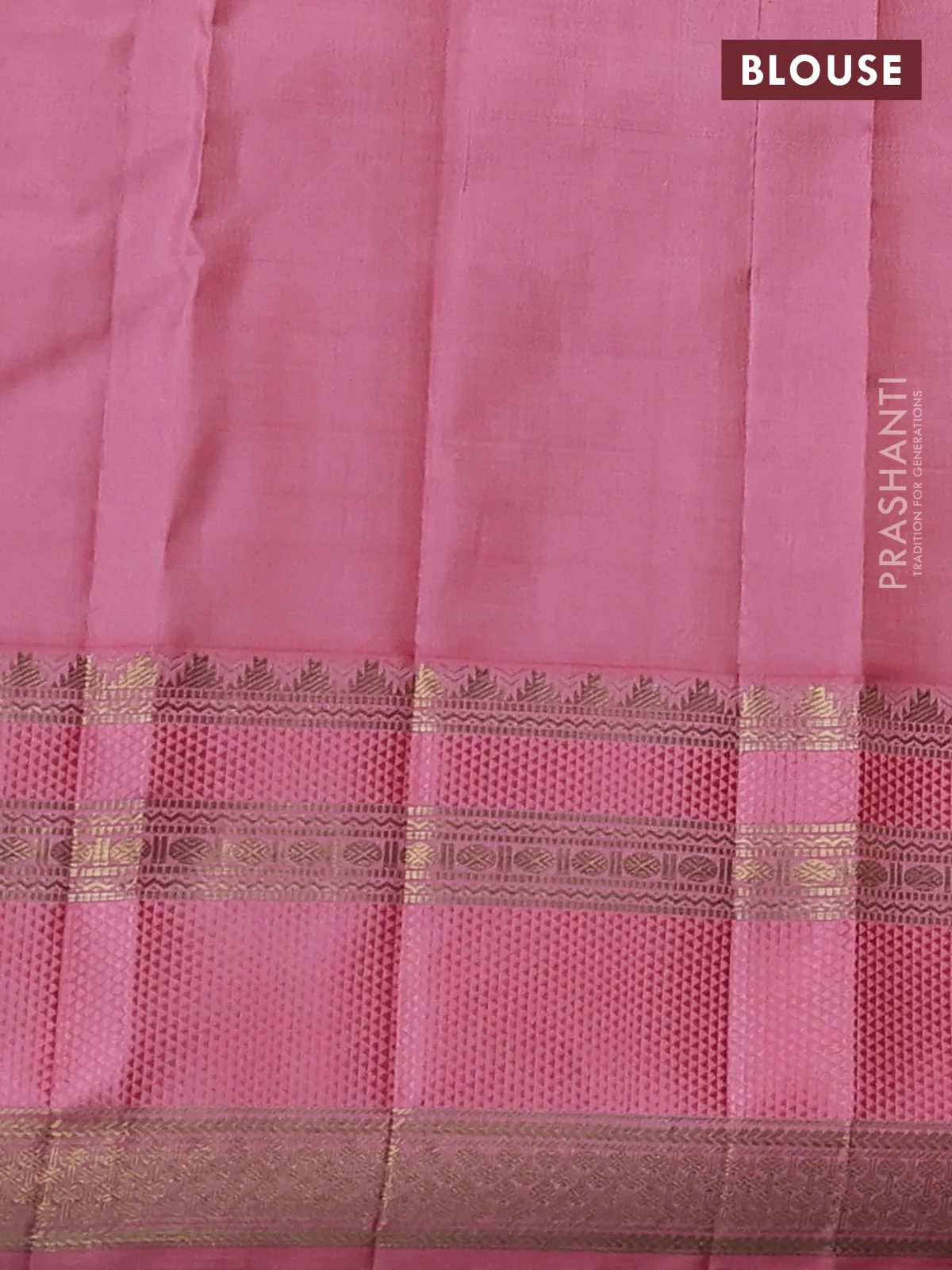 Pure kanchipuram silk saree light green and peach pink with zari woven buttas and rich zari woven border - Image 4