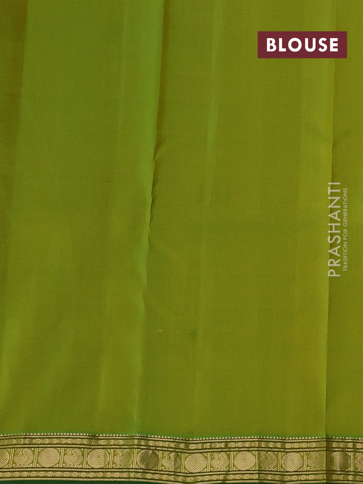 Pure kanchipuram silk saree light green with zari woven butttas and temple zari woven border - Image 3