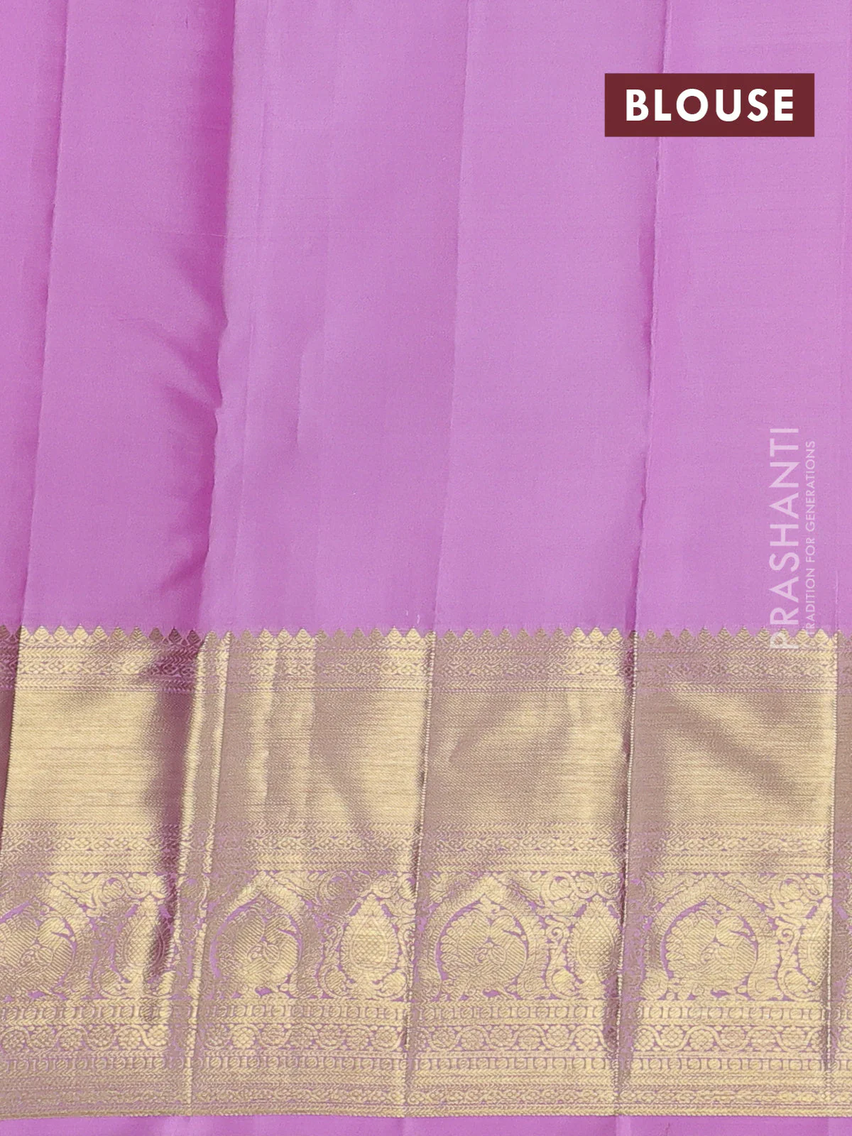 Pure kanchipuram silk saree light pink with allover zari checks & buttas and long zari woven border - Image 5