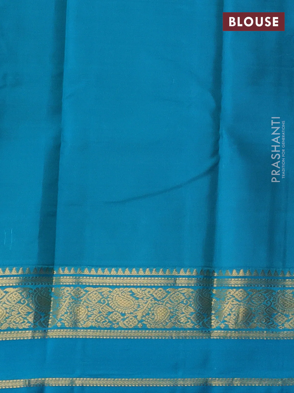 Pure kanchipuram silk saree lime green and teal blue shade with allover zari woven buttas and rettapet zari woven korvai border - Image 4