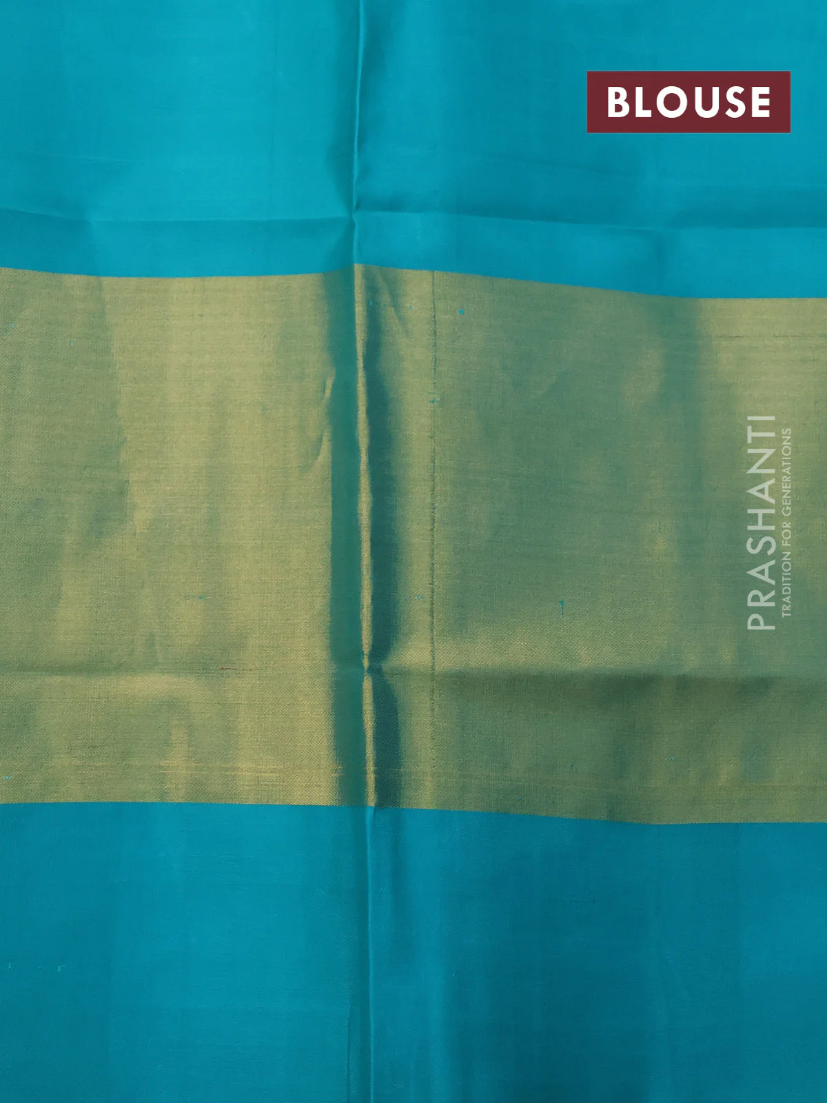 Pure kanchipuram silk saree lime yellow and teal blue with allover silver zari brocade weaves and long rich silver woven border - Image 4