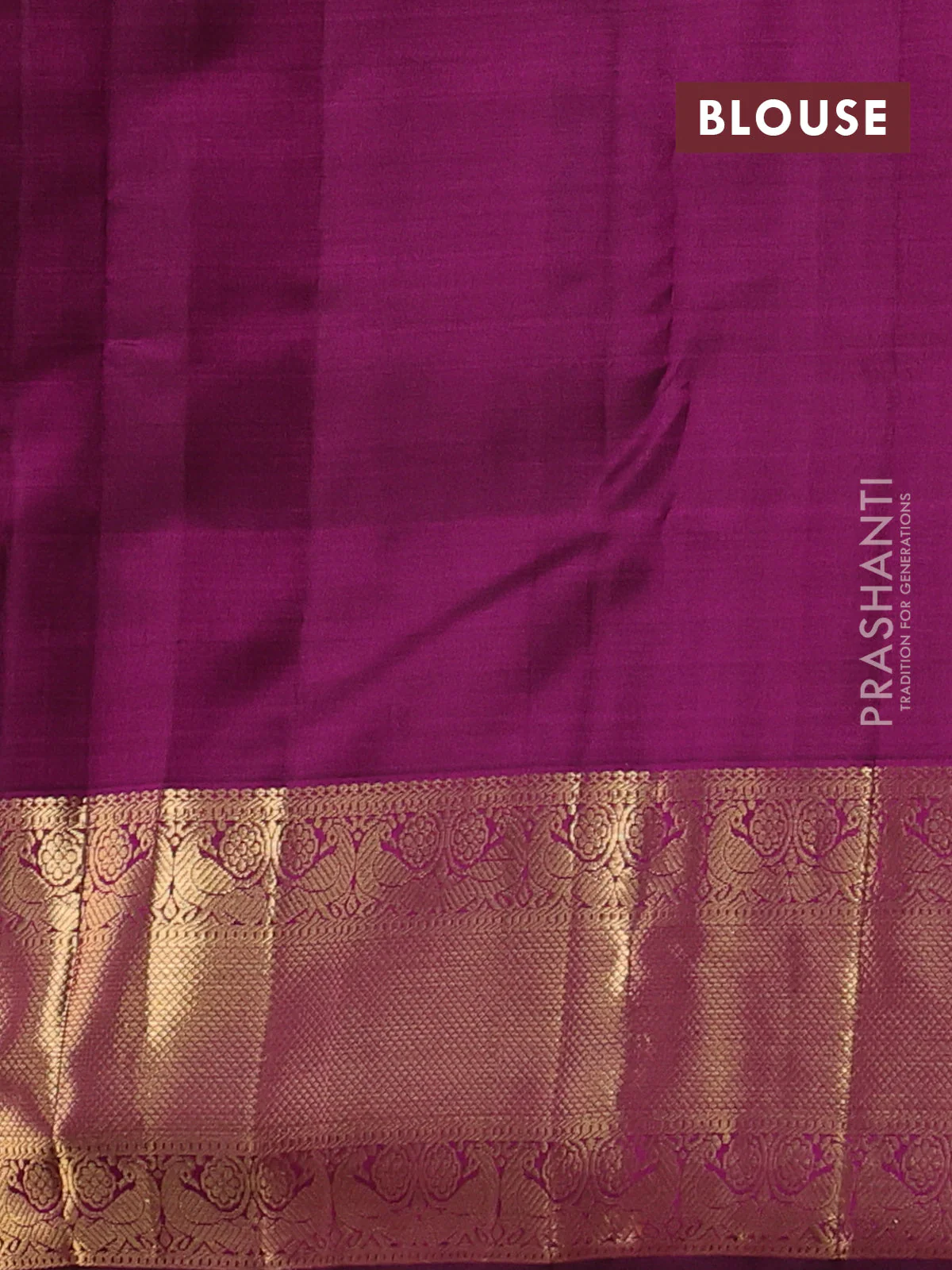 Pure kanchipuram silk saree lotus pink and dark magenta pink with allover zari checks & buttas and zari woven border - Image 4