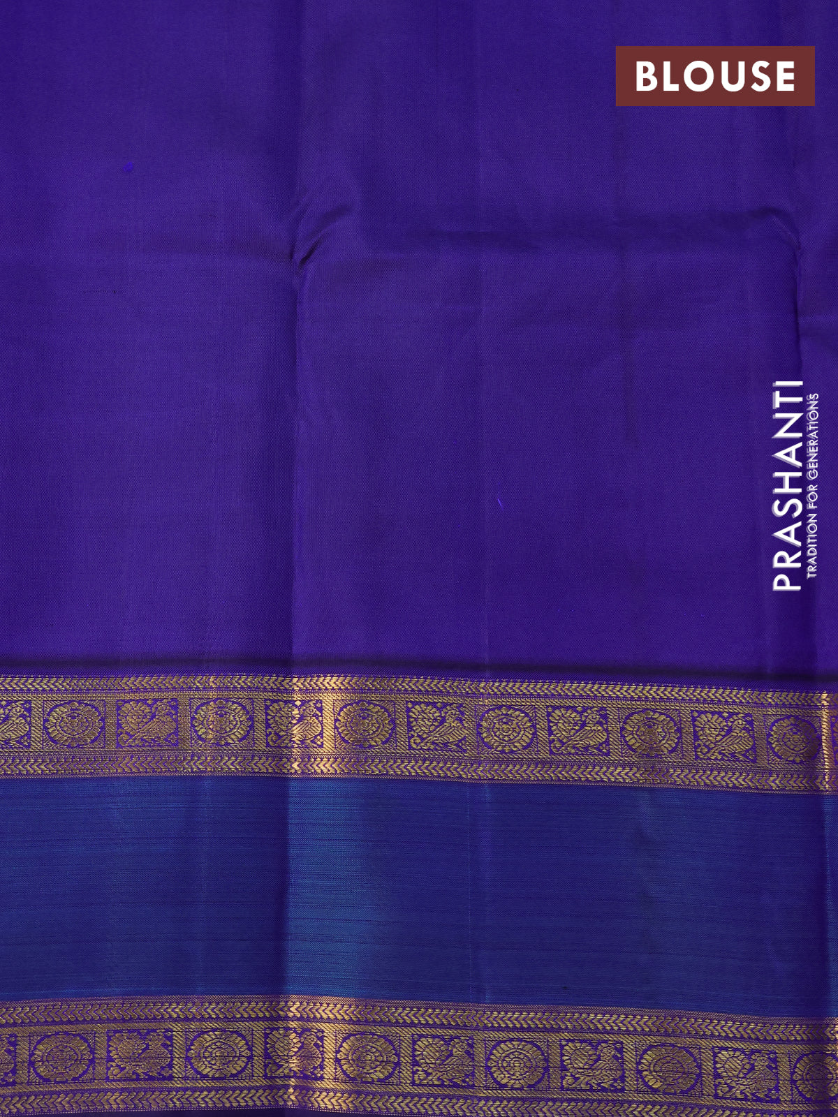 Pure kanchipuram silk saree mango yellow and blue with paisley zari woven buttas and rettapet zari woven border - Image 10