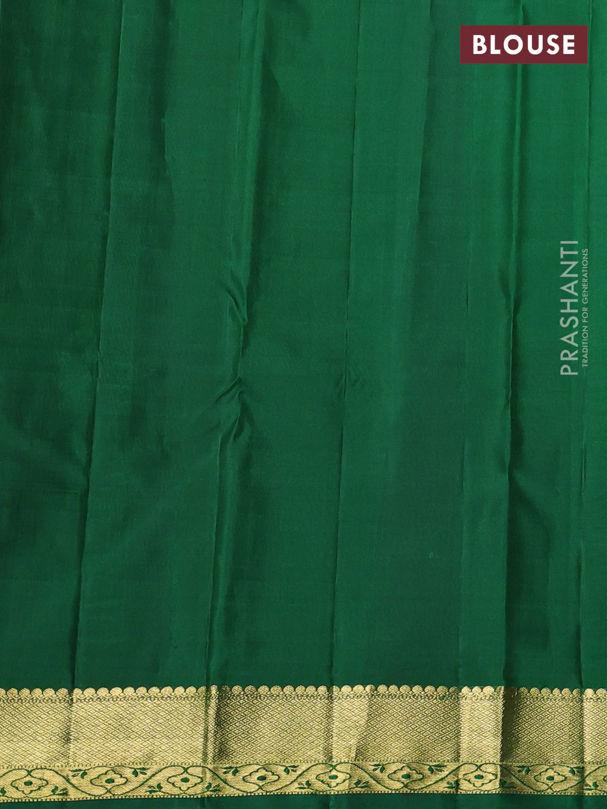 Pure kanchipuram silk saree maroon and green with zari woven buttas and rich zari woven border - Image 4