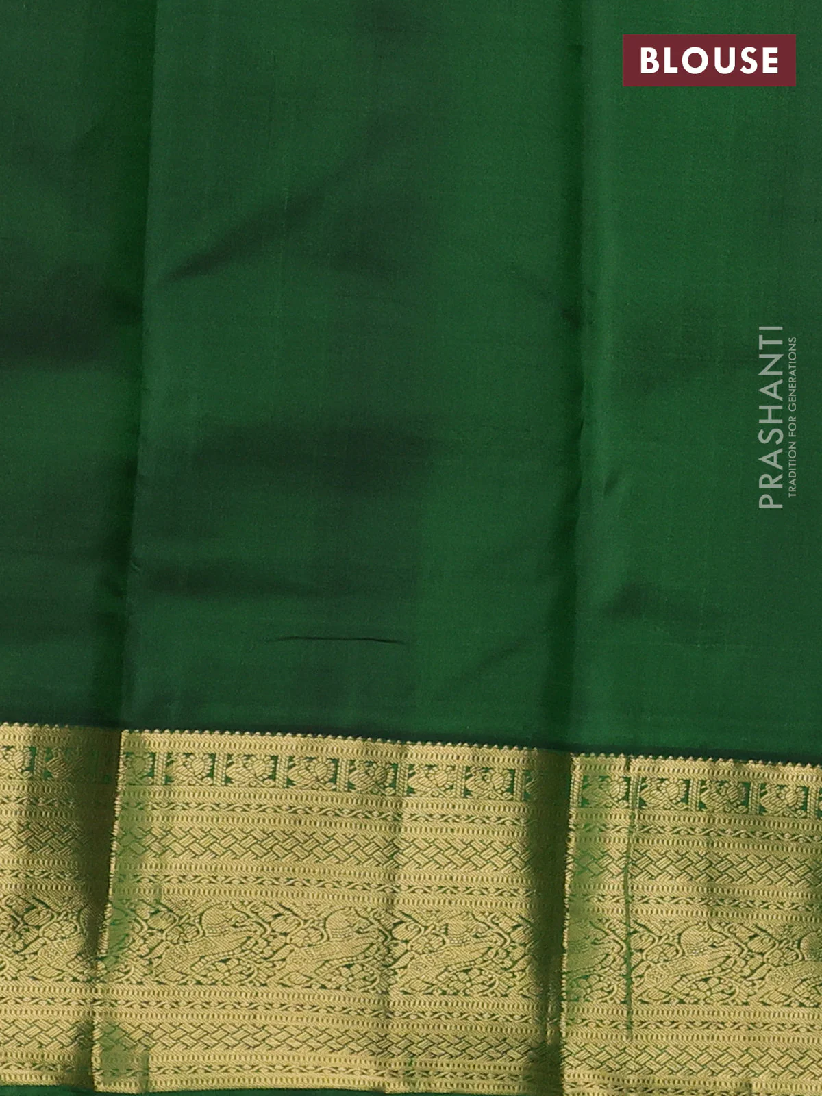 Pure kanchipuram silk saree maroon and green with zari woven buttas and rich zari woven border - Image 4