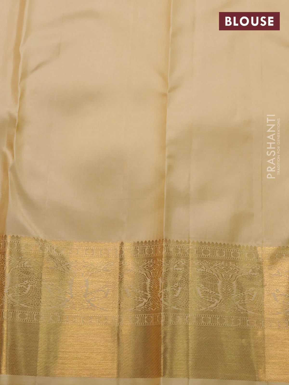 Pure kanchipuram silk saree maroon and sandal with allover zari woven brocade weaves and zari woven border - Image 4