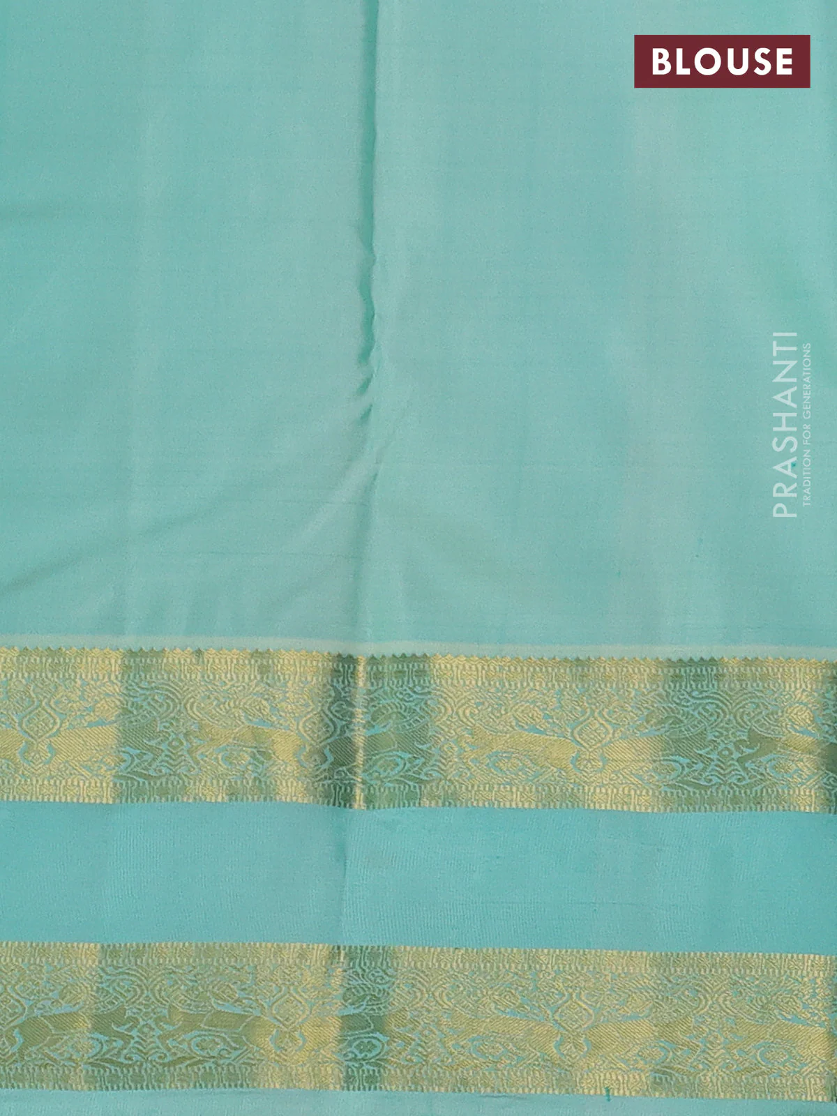 Pure kanchipuram silk saree maroon and teal blue with zari woven buttas and long rettapet zari woven border - Image 4