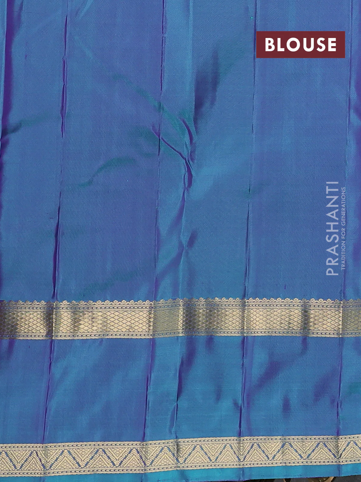 Pure kanchipuram silk saree mauve pink and teal blue with zari woven buttas and rettapet zari woven border - Image 4