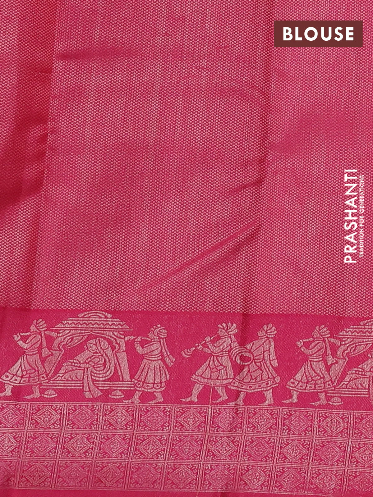 Pure kanchipuram silk saree mehendi green and pink with allover zari weaves & buttas and pallaku design zari woven border - Image 4