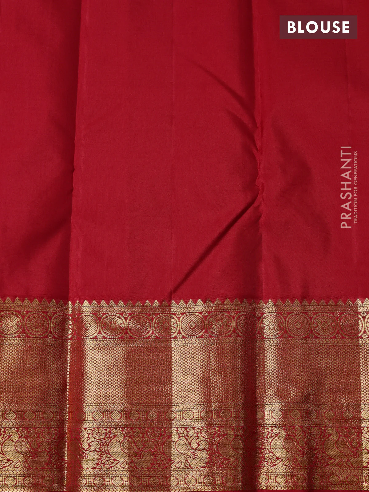 Pure kanchipuram silk saree mild lavender and red with allover zari woven brocade weaves and long rich zari woven border - Image 4