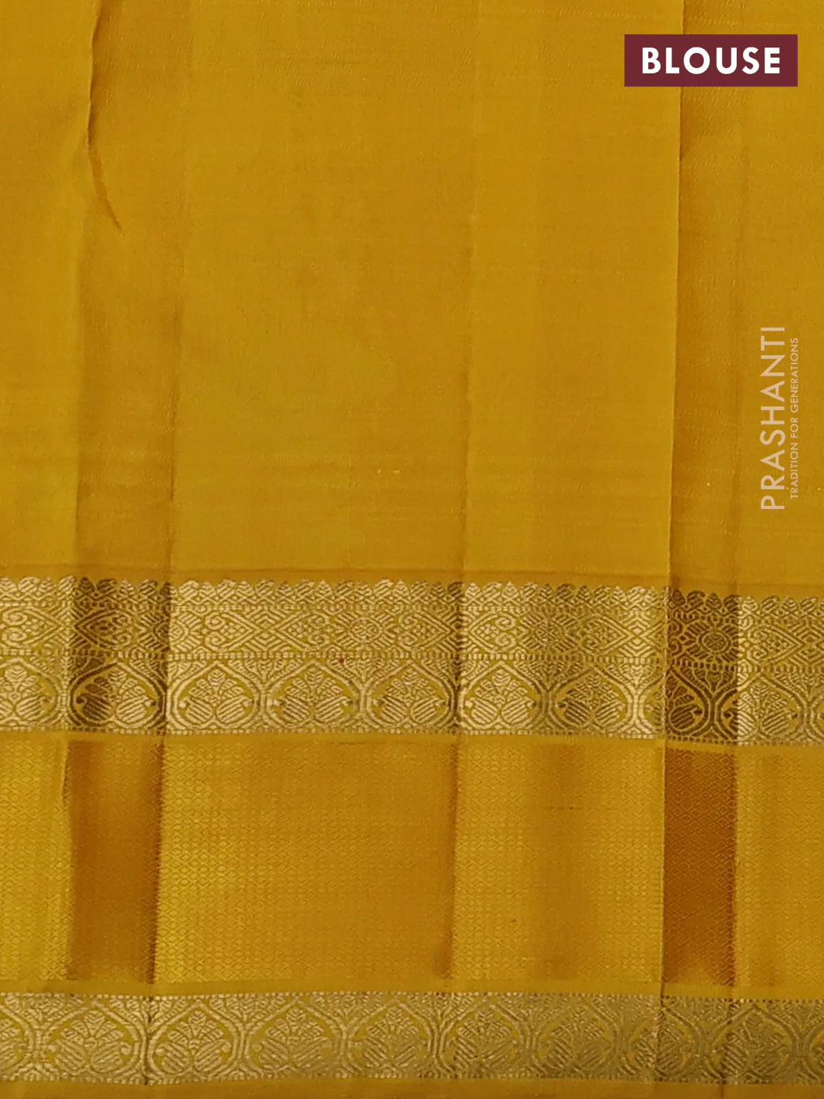 Pure kanchipuram silk saree mild lavender and yellow with zari woven buttas and rich zari woven korvai border - Image 4