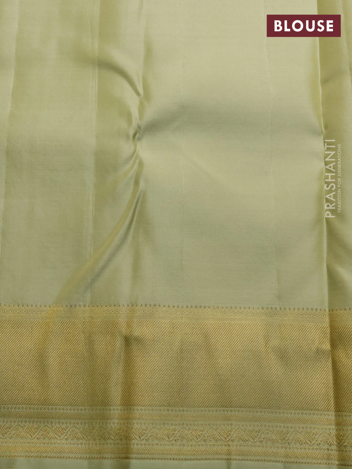 Pure kanchipuram silk saree mild pista green with allover zari weaves and rich zari woven border - Image 5