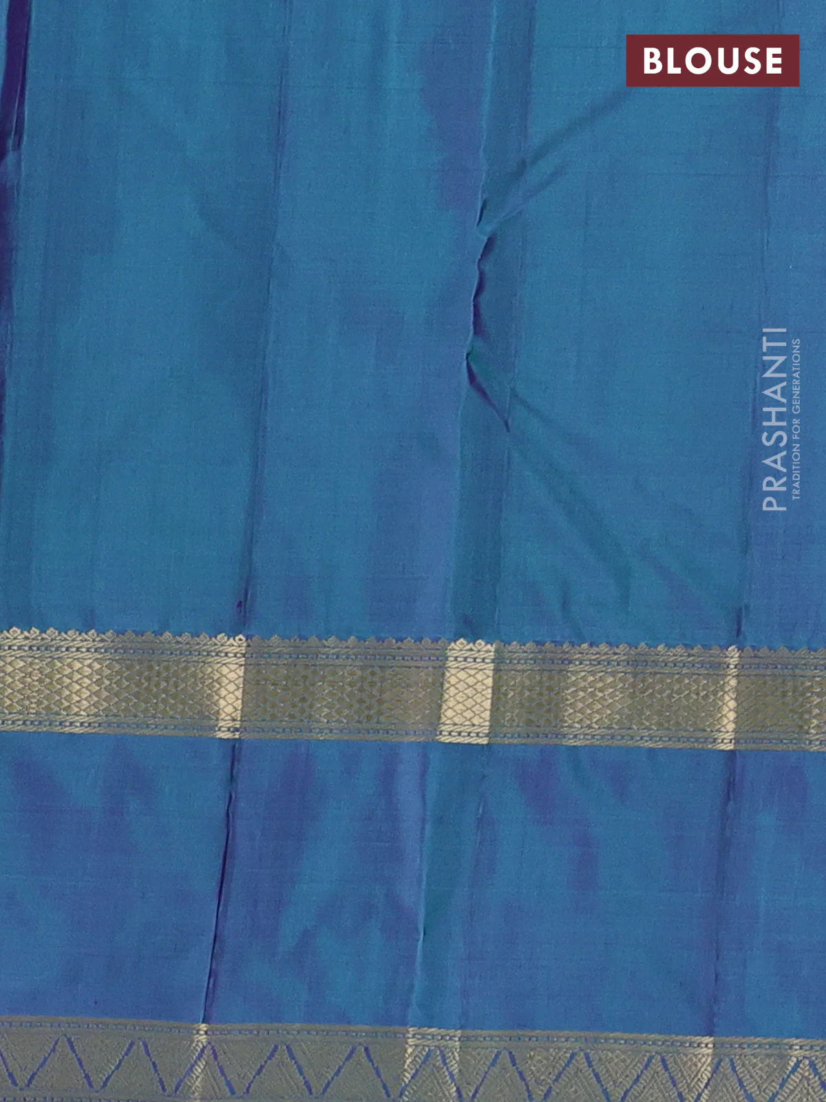 Pure kanchipuram silk saree mild purple and dual shade of teal green with zari woven buttas and long zari woven butta border - Image 4